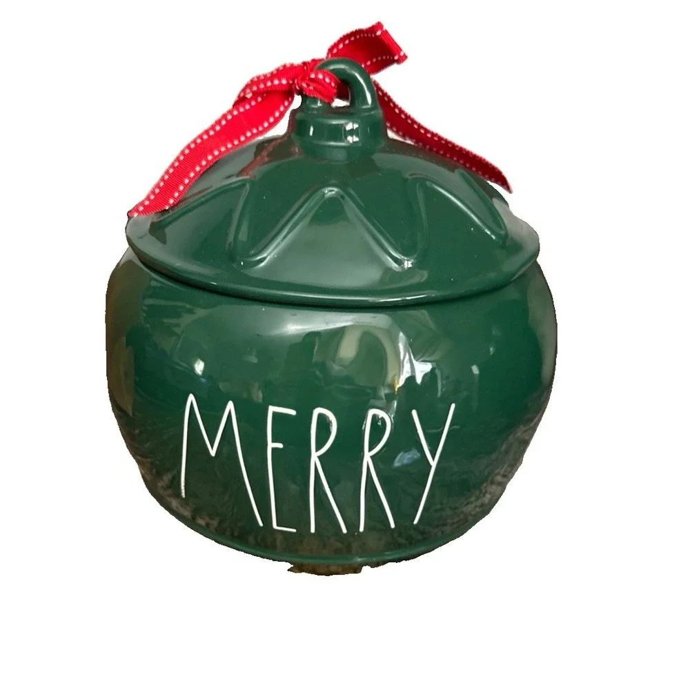 Rae Dunn Christmas MERRY Light Ornament Canister Cookie Candy Jar By Magenta
